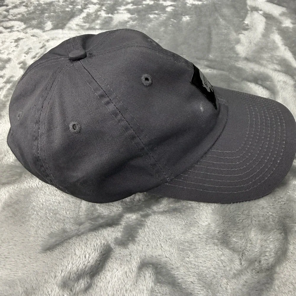 Buffalo Outdoors Mens Gray Cotton Baseball Cap Adjustable Dad Hat Logo Patch